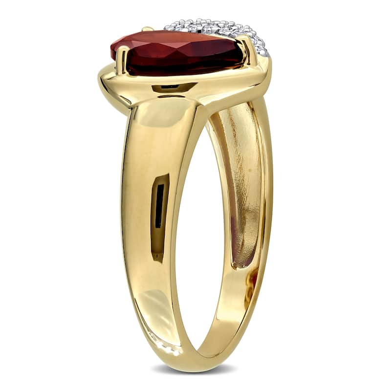 Miadora Gemstone and 1/7ct TDW Diamond Heart Ring in 10k Gold