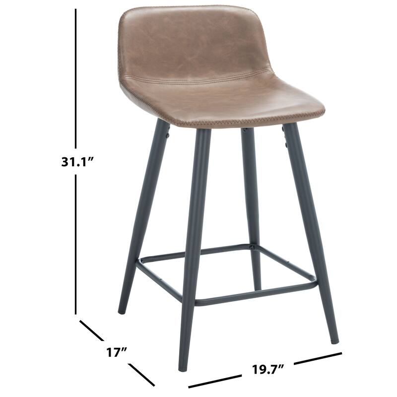 SAFAVIEH Flo 24-inch Counter Stool - 19.7" x 17" x 31.1" - 20Wx17Dx31H