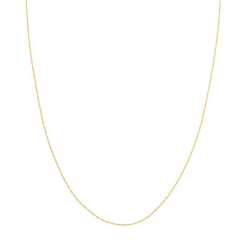 Curata 10k Yellow Gold 0.75mm Rope Chain Necklace (Spring Ring)