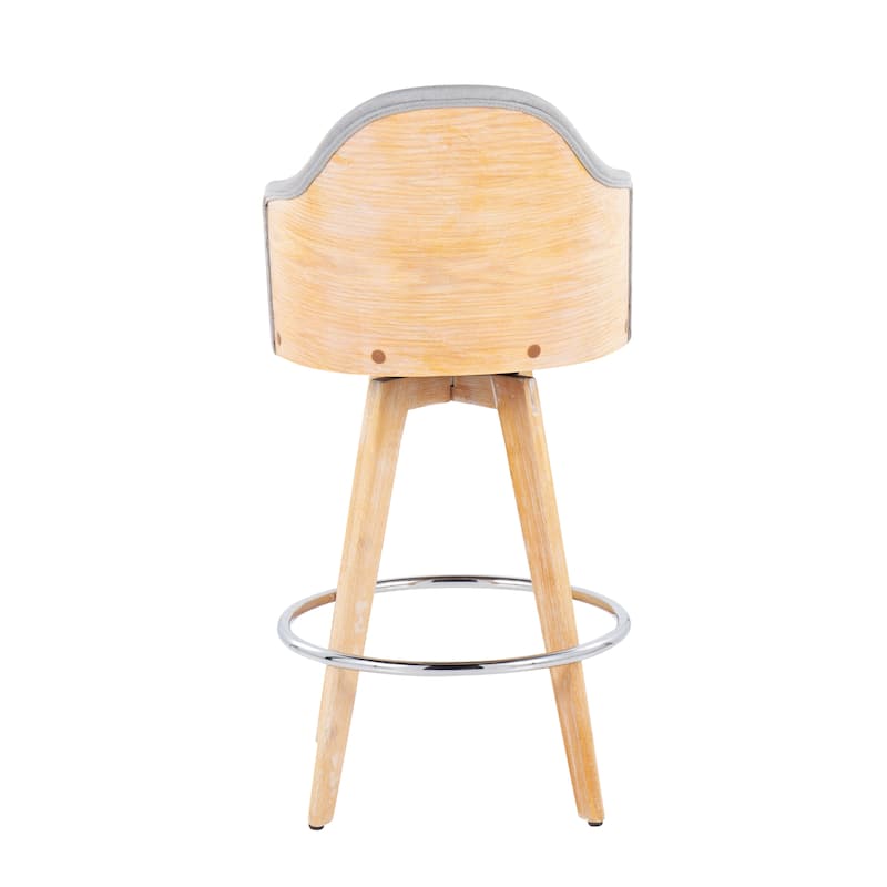 Carson Carrington Valsatra Fixed-Height Counter Stool with Wood Base and Natural Wood Back (Set of 2)