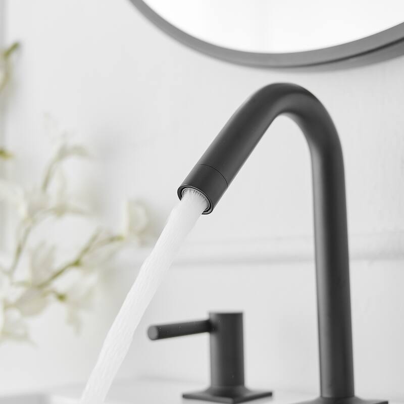 8 in. Widespread Bathroom Faucet Two Handle 3 Holes High-Arc Spout With Drain Assembly