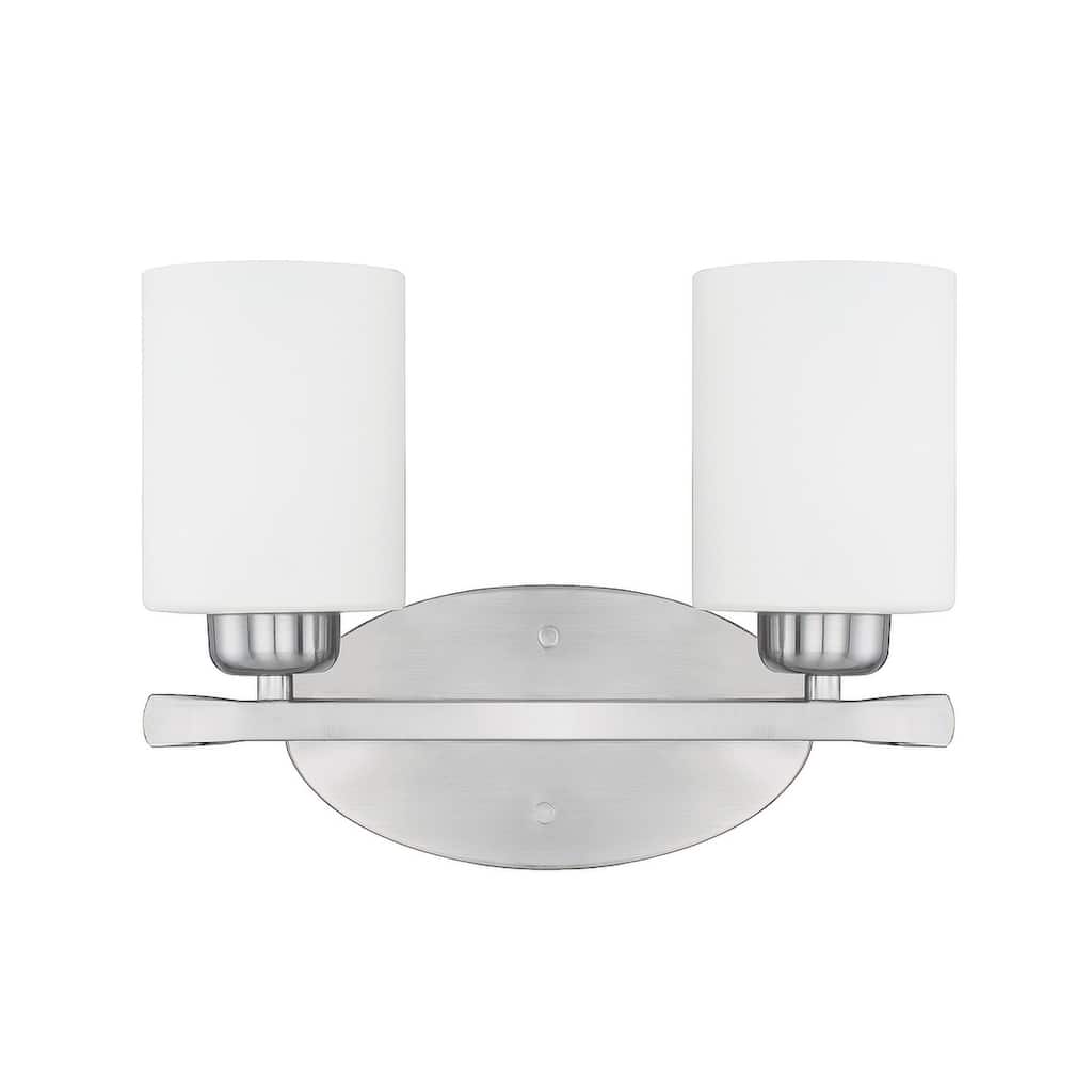 Dixon 13-inch 2-light Bath/ Vanity Fixture w/ Soft White Glass
