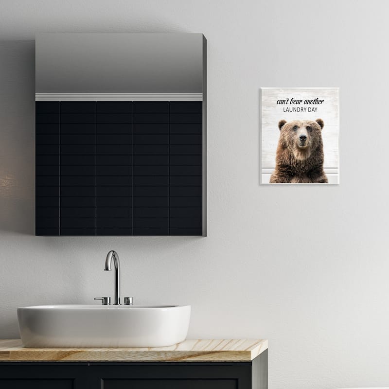 Stupell Can't Bear Another Laundry Day Wall Plaque Art Design By Lettered and Lined