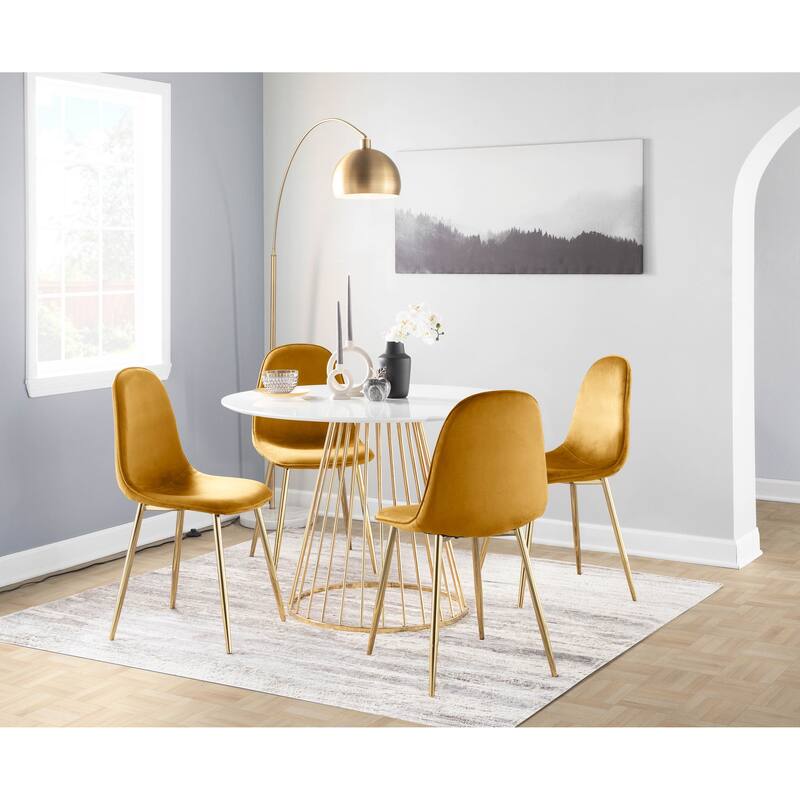 Silver Orchid Stone Gold Dining Chair - Set of 2