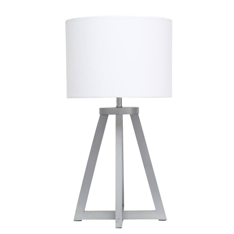 Tripod Table Lamp with Drum Shade - 19" - Gray and White