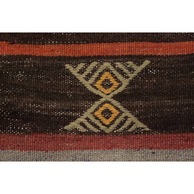 Hand Woven Oriental 100% Wool Carpet Southwestern Tribal Oranges & Rust Kilim Area Rug - 8' 9'' X 6' 3''