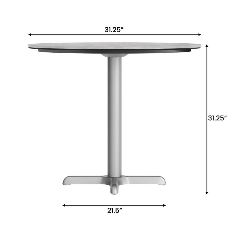 Commercial All-Weather HPL Tabletop with Crisscross Base