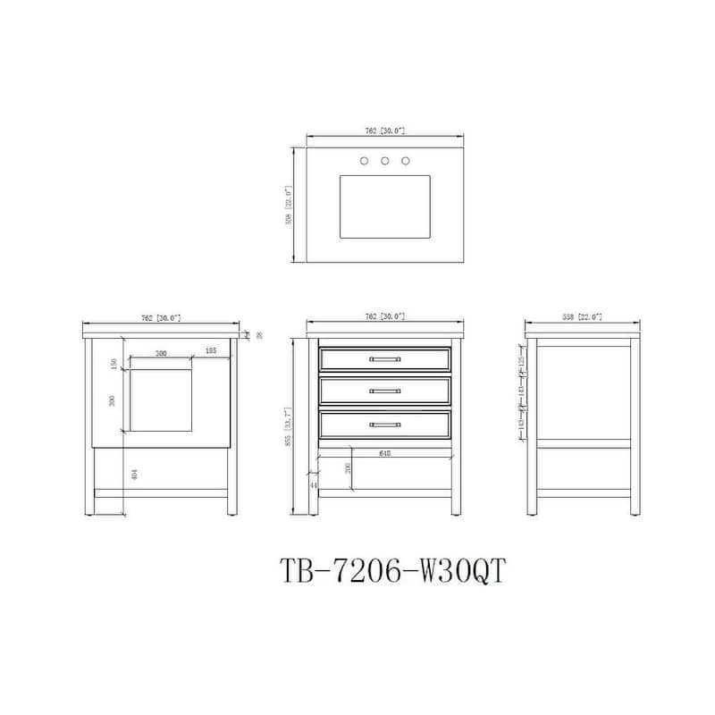 30" Tennant Brand Felton Navy Blue Finish Single Sink Bathroom Vanity