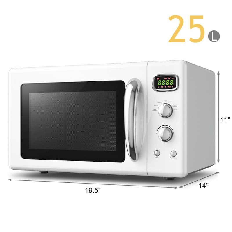 0.9 Cu Ft Microwave Oven with 360 Degree Rotating Glass Turntable and 5 Cooking Modes Child Safety Lock - 19.5" x 14" x 11"