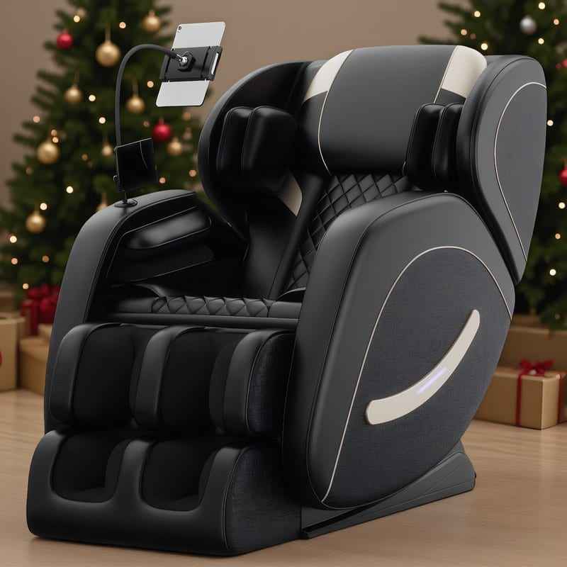 Luxury Zero Gravity Full-Body Massage Chair with Heating, Bluetooth Audio, and Foot Rollers - Home Relaxation Recliner