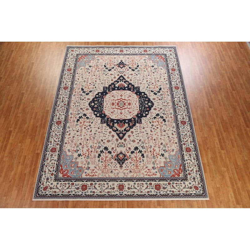 Floral Kashan Mohtasham Turkish Oriental Area Rug Wool Hand-knotted - 9'9" x 13'0"