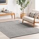 preview thumbnail 1 of 25, Home Conservatory Dainty Diamond Handwoven Cotton Area Rug 2'6" x 8' Runner - Black - Runner