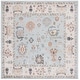 preview thumbnail 4 of 7, SAFAVIEH Phoenix Sumi Boho Oriental Rug 6'7" Square - Light Blue/Ivory Grey