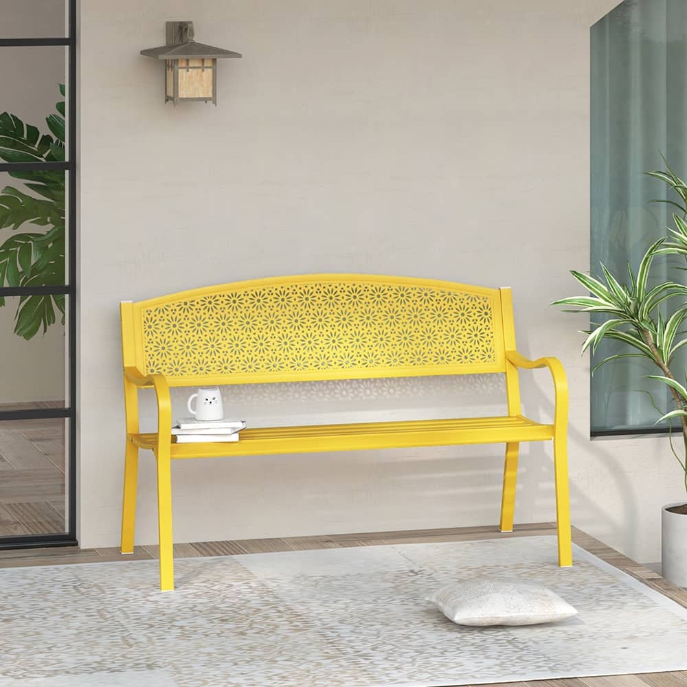 Maypex 2-Person Metal Outdoor Garden Bench