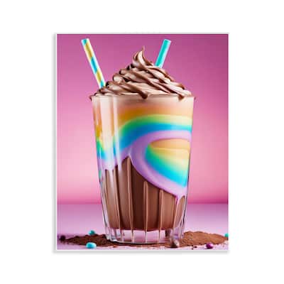 Stupell Rainbow Hued Milkshake Wall Plaque Art Design By Tabz Jones