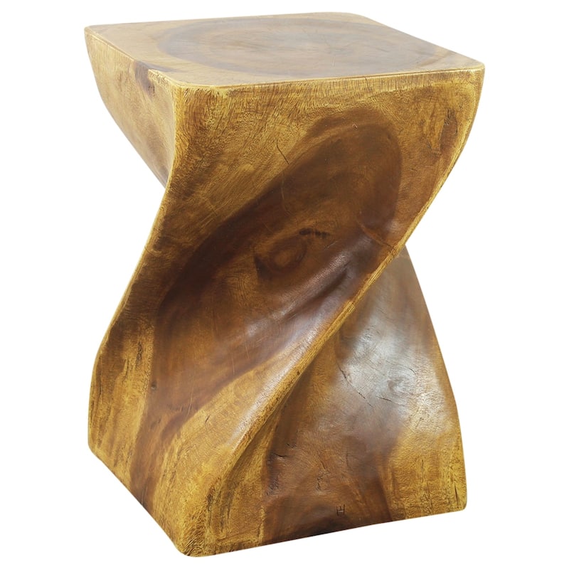 Haussmann® Big Twist Wood Stool Table 14 in SQ x 20 in H Oak Oil - 14" x 14" x 20"