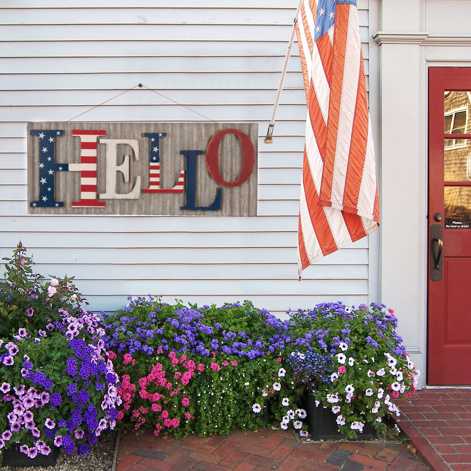 Shop Glitzhome 36 L Rustic Metal And Wooden Patriotic Wall Decor