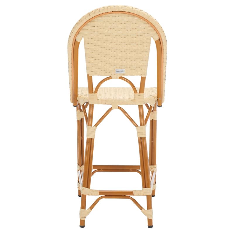 SAFAVIEH Leonica Outdoor Bistro 25-inch Seat Height Counter Stool (Fully Assembled) - 20"W x 21"D x 43"H