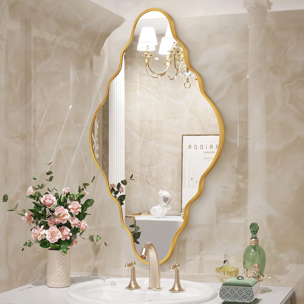 Modern Irregular Aluminum Alloy Framed Decorative Wall Mirror