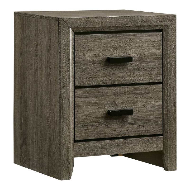 Aury Transitional Grey Wood Tufted 4-Piece Panel Bedroom Set by Furniture of America