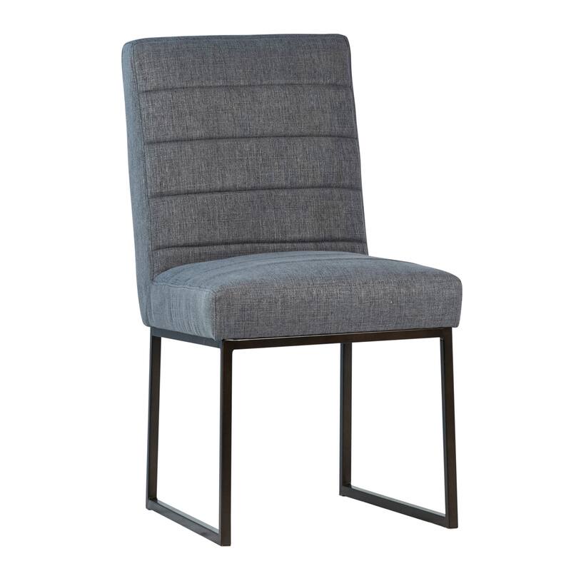 Kristen Linen Upholstered Dining Chair, Blue Grey