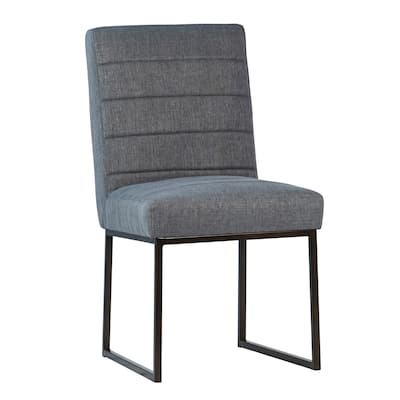 Kristen Linen Upholstered Dining Chair, Blue Grey