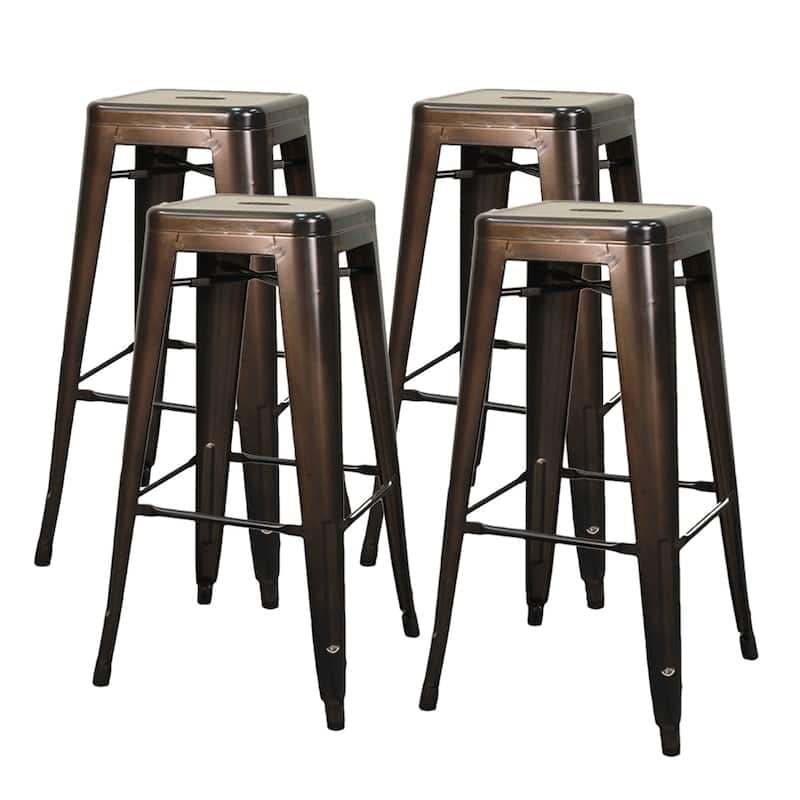 NPD Furniture Metropolis Metal Backless Bar Stool (Set of 4)
