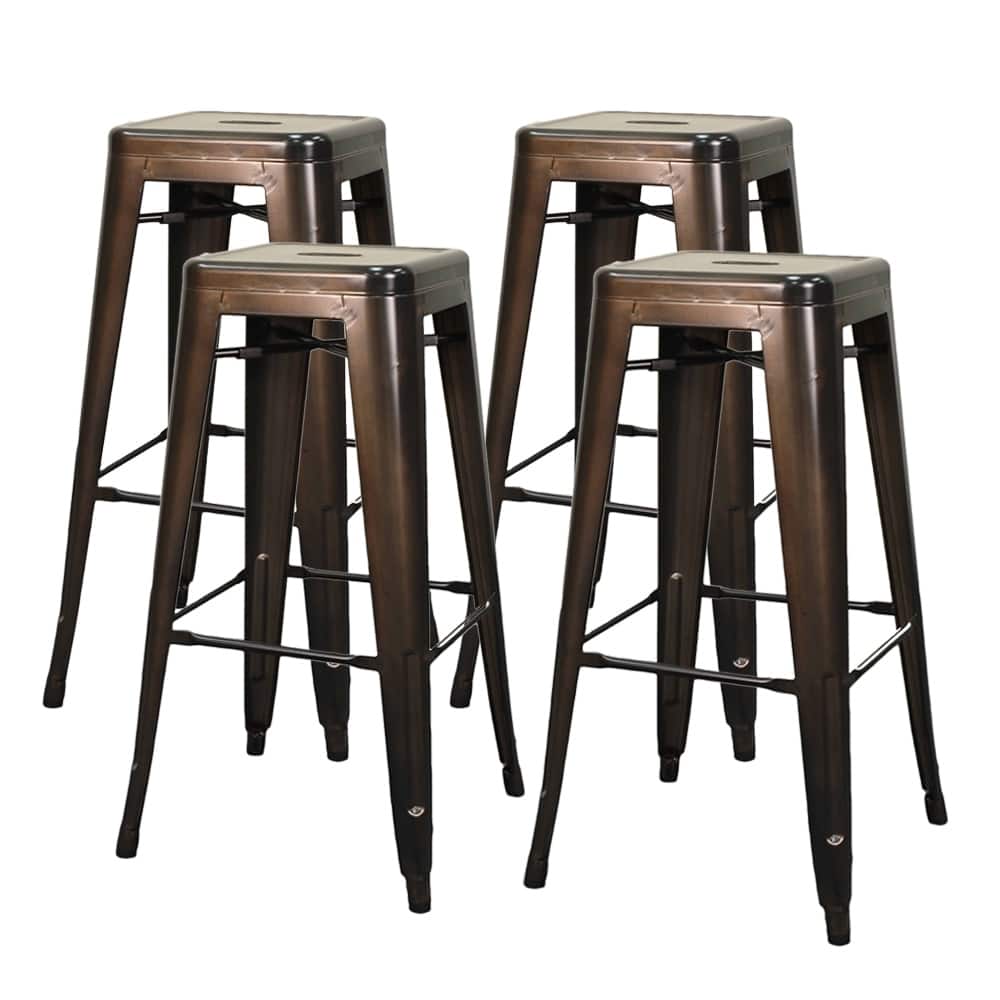 NPD Furniture Metropolis Metal Backless Bar Stool (Set of 4)