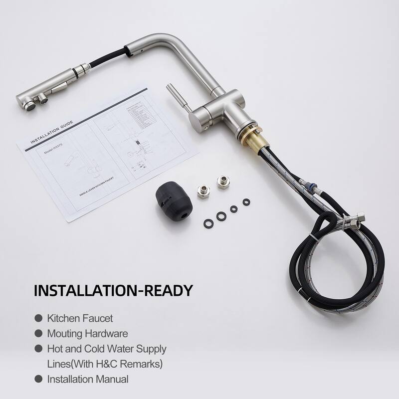 ALPHAUCET Single Handle Pull-Out Sprayer Kitchen Faucet