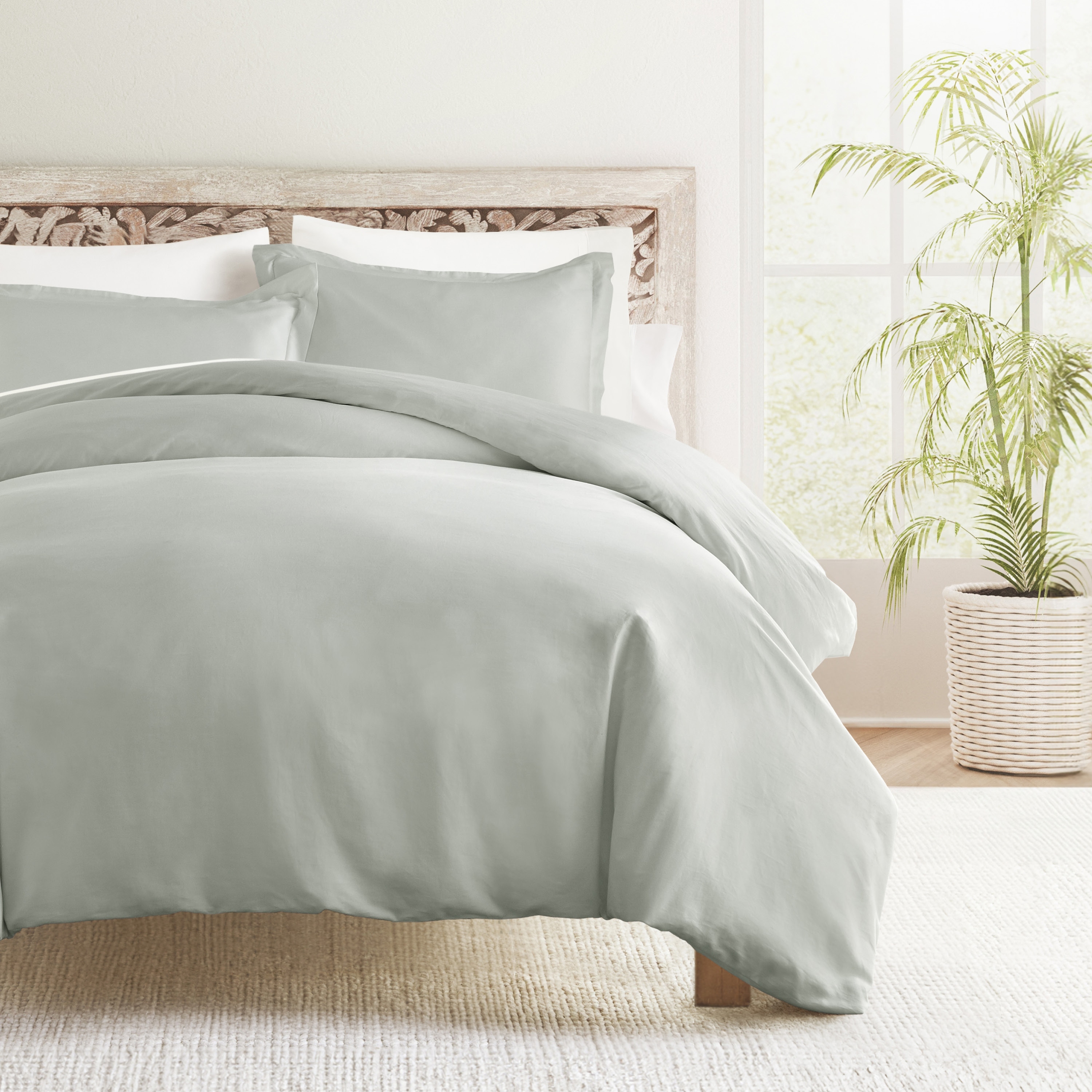 Becky Cameron Solid 100% Cotton Duvet Cover Set