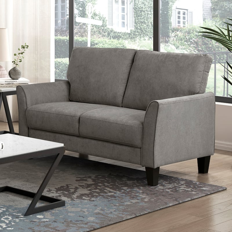 Felix 56" Textured Living Room Loveseat - Wood Finish Exposed Feet