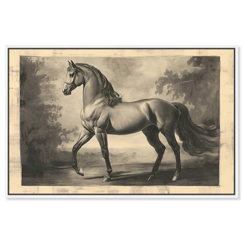 Sketch of a Stallion Canvas by Art Remedy - White - 36" x 24"
