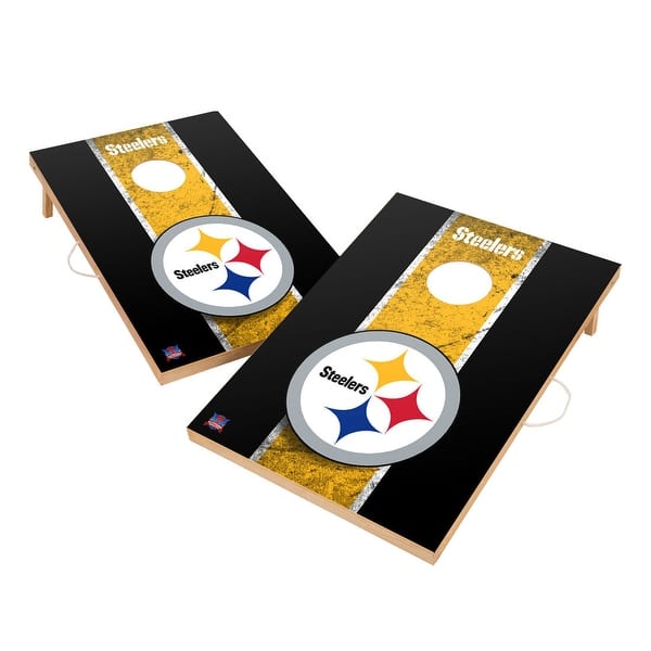 slide 2 of 5, Vintage Pittsburgh Steelers NFL Regulation 2x4 Cornhole Set Include Carry Case
