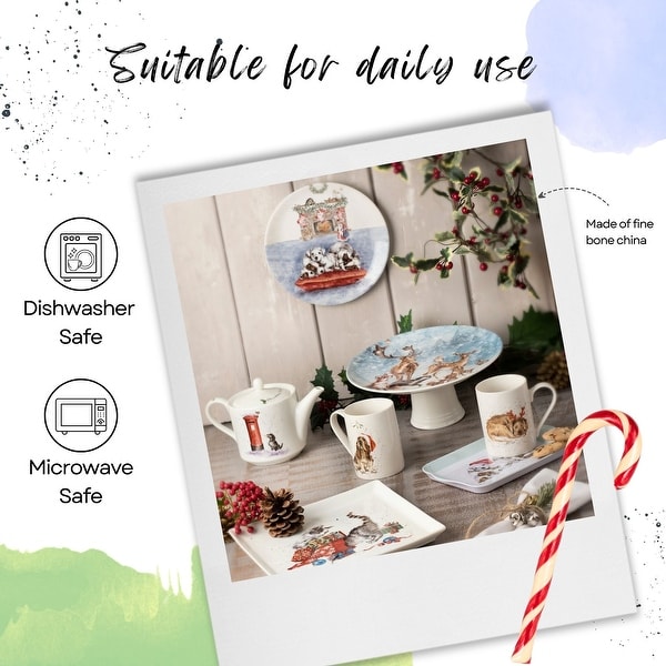 Royal Worcester Wrendale Designs Christmas Plate - 8 Inch - Bed