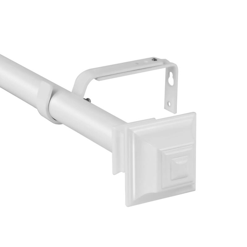 1-inch Diameter Pila Adjustable Single Drapery Curtain Rod - 48"-84" - Glossy White