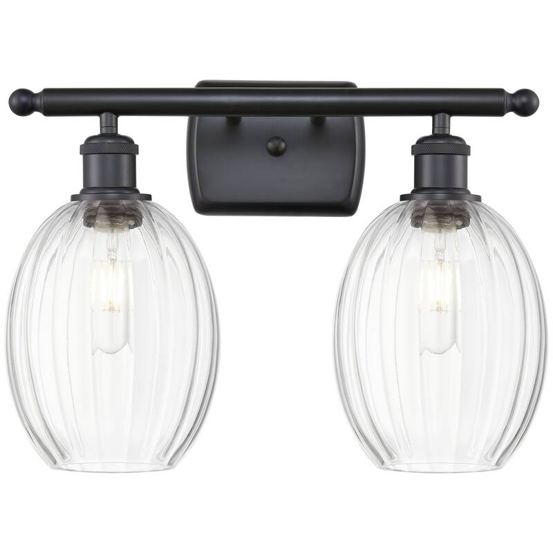 Innovations Lighting 516-2W-12-17 Preston Vanity Preston 2 Light 17" - Matte Black / Clear