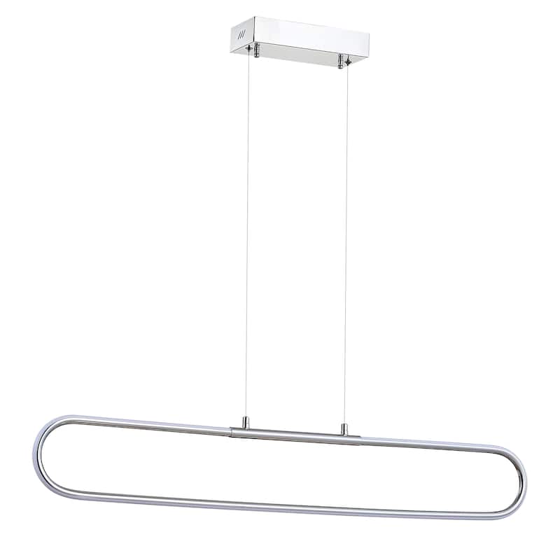 Makena 39" Dimmable Adjustable Integrated LED Metal Linear Pendant, by JONATHAN Y