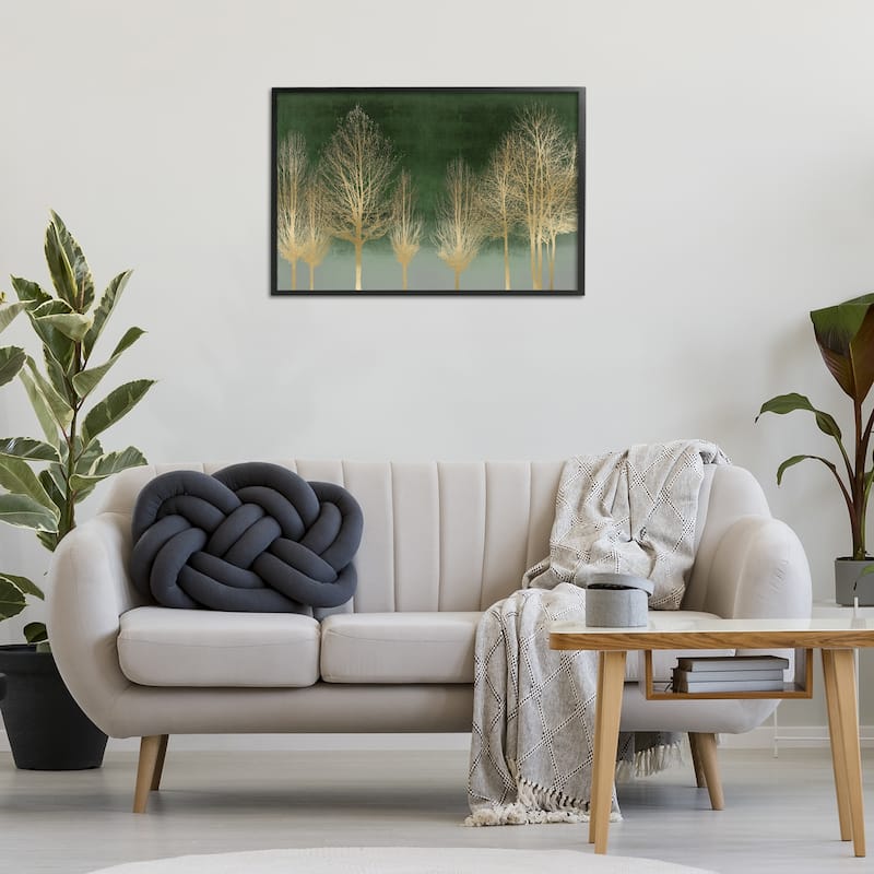Stupell Gold Gradient Forest Framed Giclee Art Design By Kate Bennett