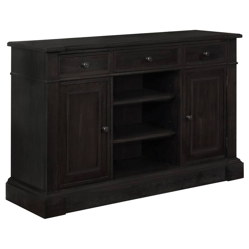 Phelps 2-door Sideboard Buffet Cabinet Distressed Noir - Distressed Noir
