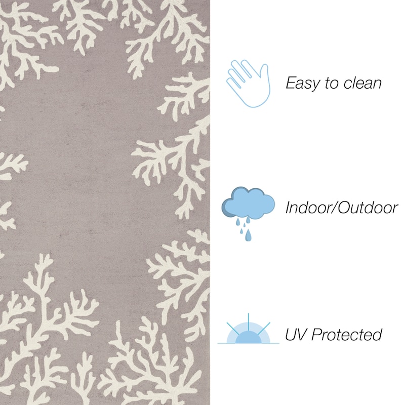 Liora Manne Capri Coral Border Indoor/Outdoor Rug