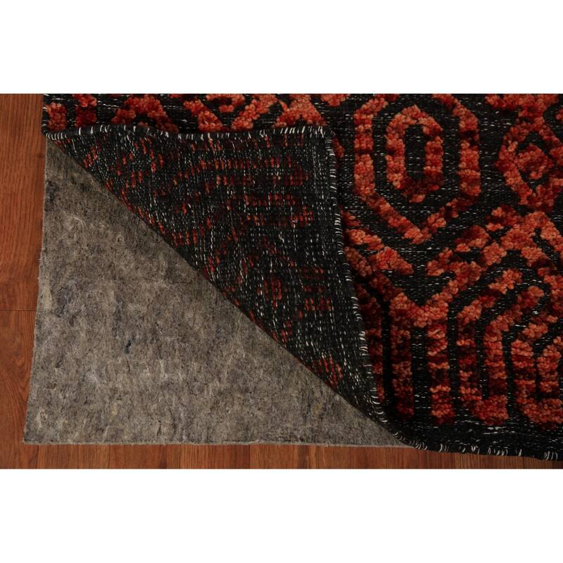 Modern Geometric Moroccan Oriental Area Rug Handmade Wool Carpet - 4'11" x 8'2"