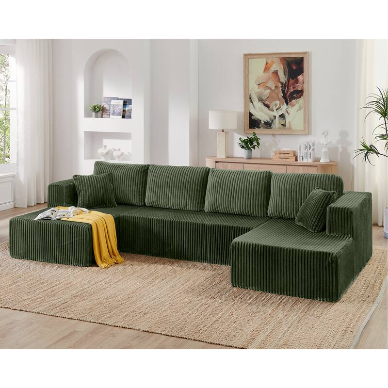 Modular U shape Sectional Sofa,Modern Sleeper Couch with Chaise Lounge