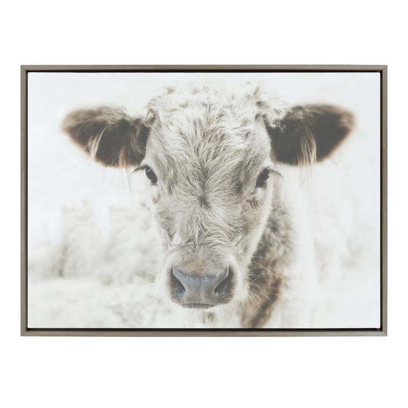 Kate and Laurel Sylvie Moo Framed Canvas by Alicia Abla