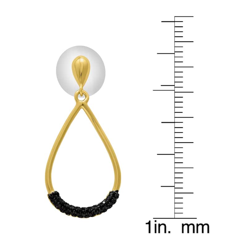 Victoria Townsend Yellow Gold Plated Black Cubic Zirconia Teardrop Stud Earrings
