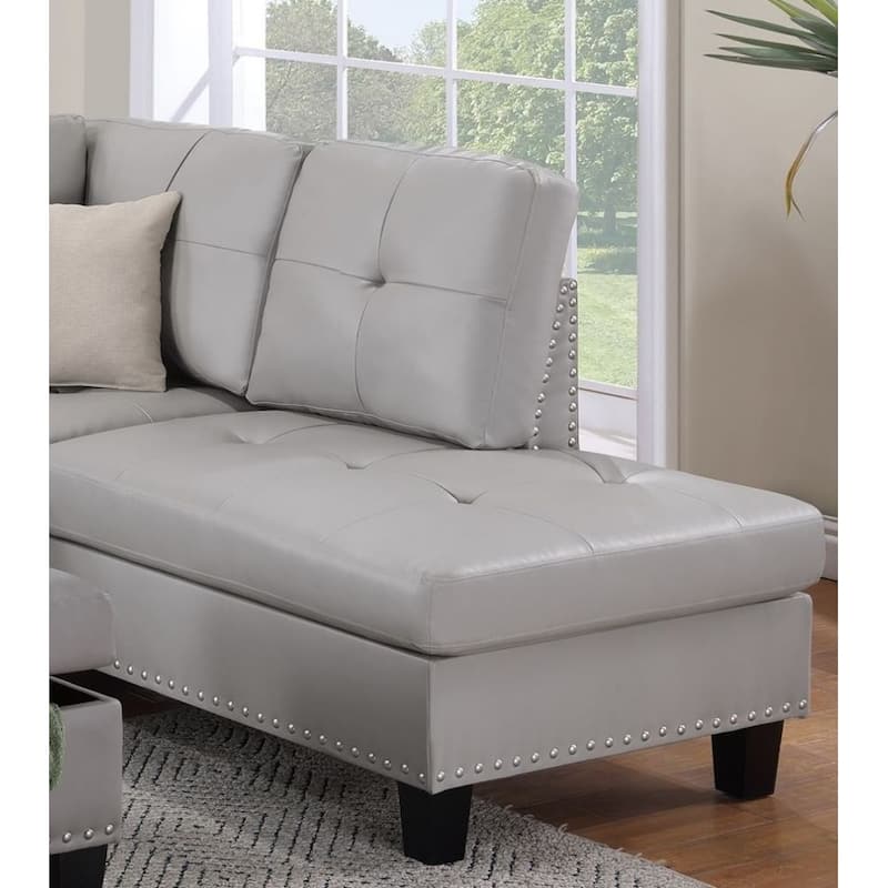 Living Room Furniture 3-PCS Sectional Sofa Set LAF Sofa RAF Chaise And Storage Ottoman