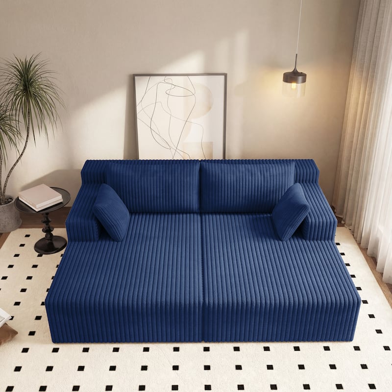 96" Cloud Sectional Couch with L-Shape Chaise,Modern Modular Sofa with Deep Seat, Upholstered Couches for Bedroom