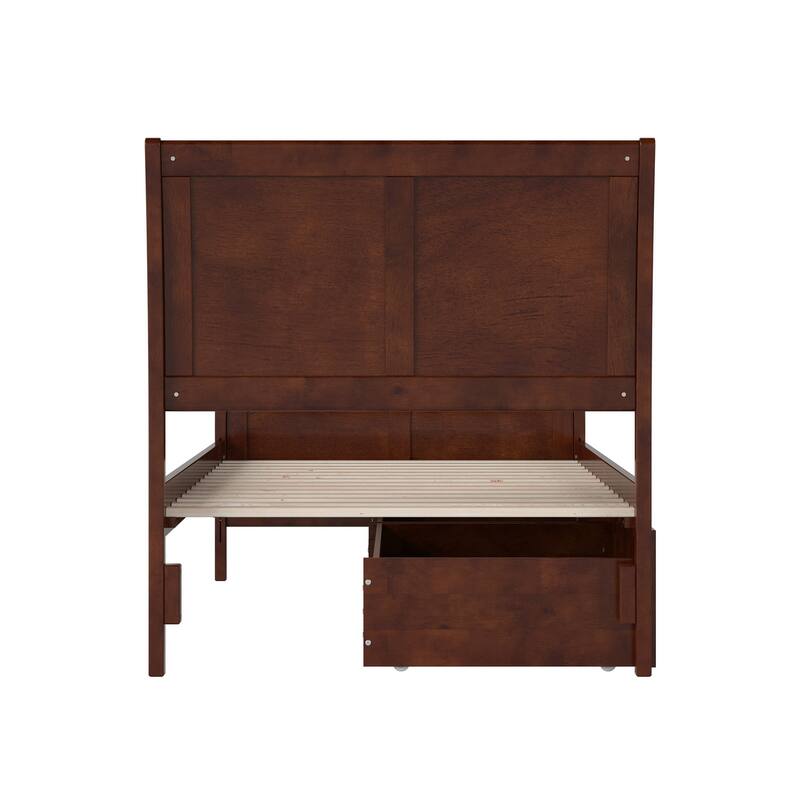 AFI Portland Solid Wood Platform Bed with Matching Footboard and Storage Drawers