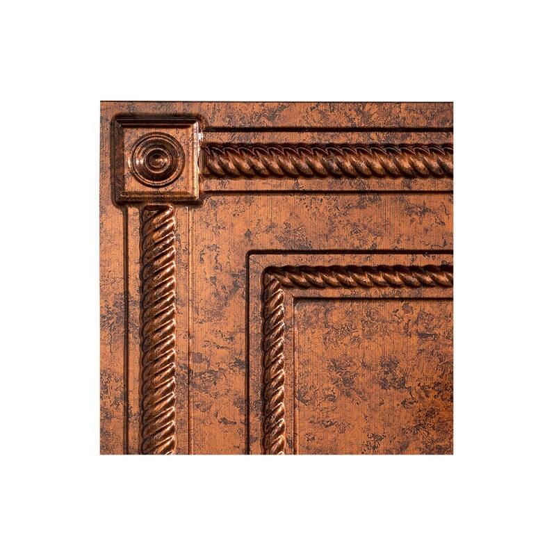 FASÄDE Coffer Decorative Vinyl 2ft x 2ft Lay in Ceiling Panel in Moonstone Copper (5 Pack) - 12in x 12in Sample - Moonstone Copper