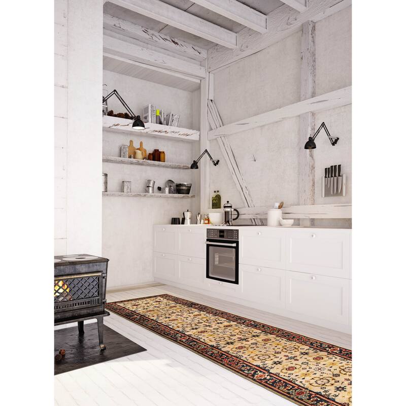 ECARPETGALLERY Hand-knotted Serapi Heritage Cream Wool Rug - 2'5 x 15'10