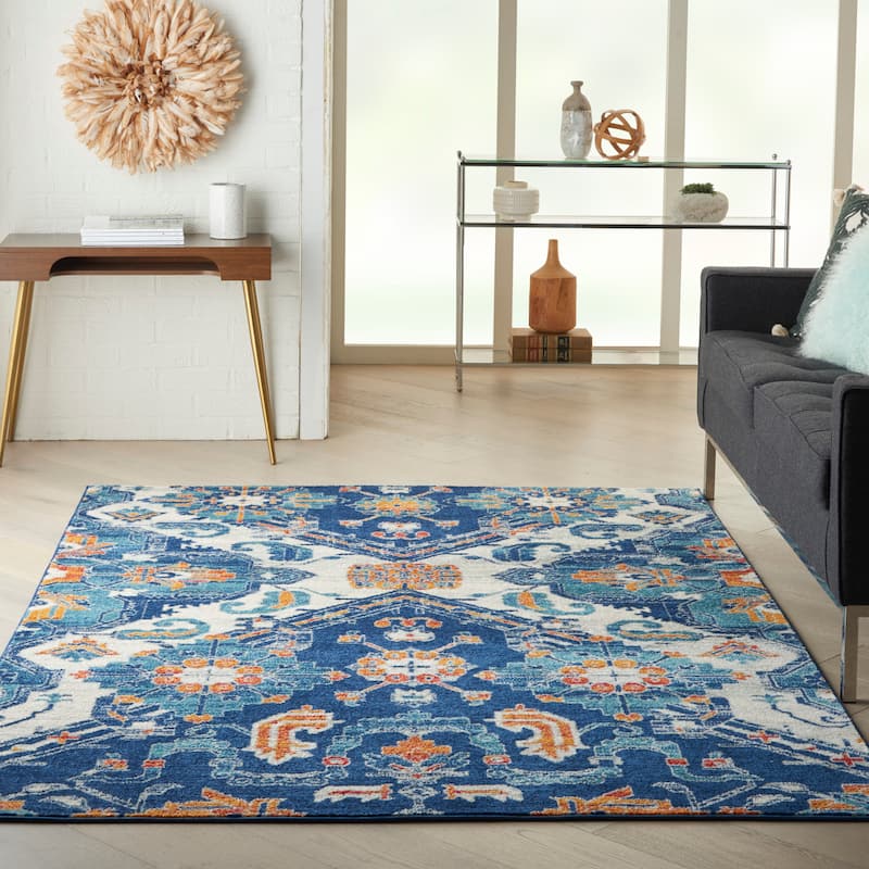 Nourison Passion Vintage Bohemian Area Rug - 3' 9" x 5' 9" - Blue/Multicolor - Rectangle